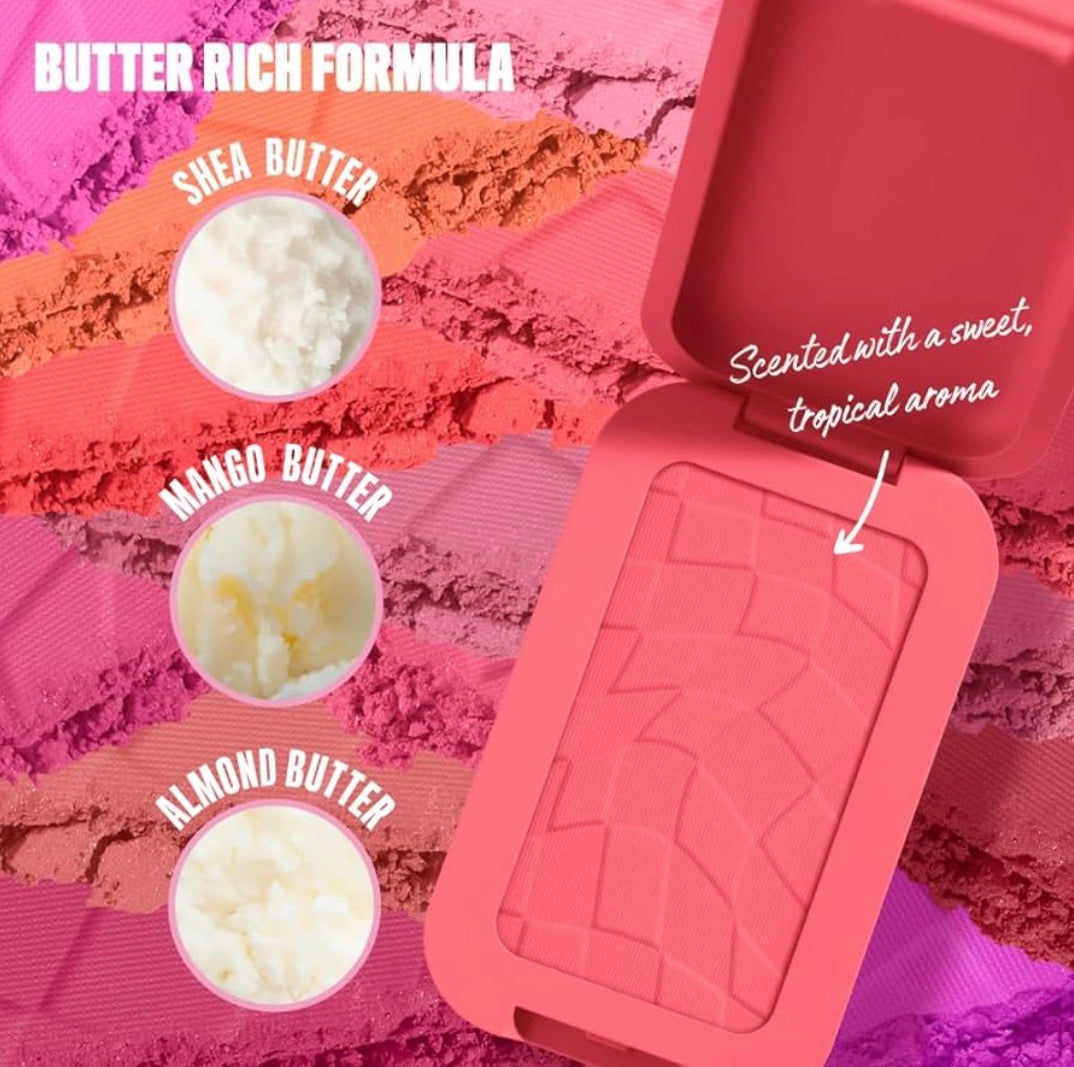 Blush en Poudre, enrichi en beurre de mangue, beurre d'amande & beure de karité - Texture Fondante - Formule Vegan - Buttermelt Blush, Teinte