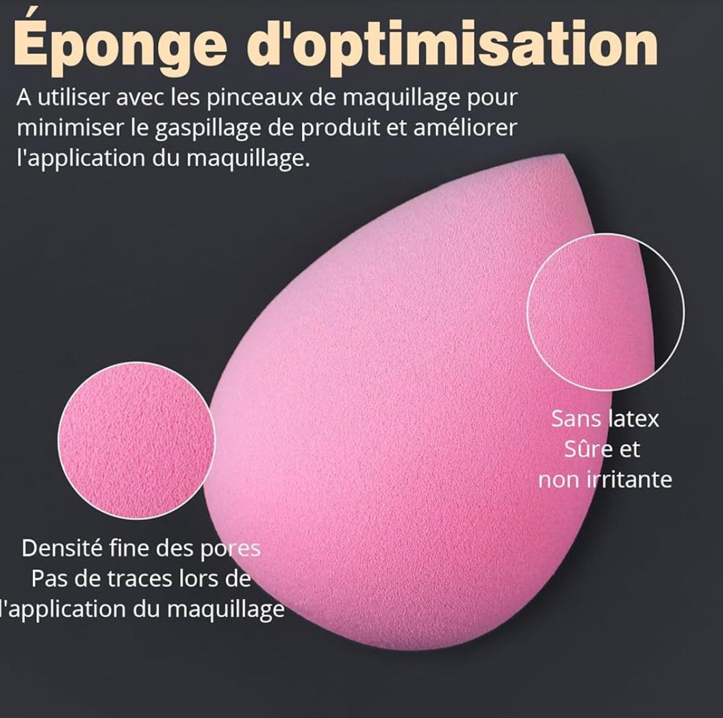 Pinceau Maquillage Pour Fond de Teint Blush L'anti-cernes Fard à Paupières Poudre Libre, Avec Blender Eponge(10+2pcs, Noir/Argent).